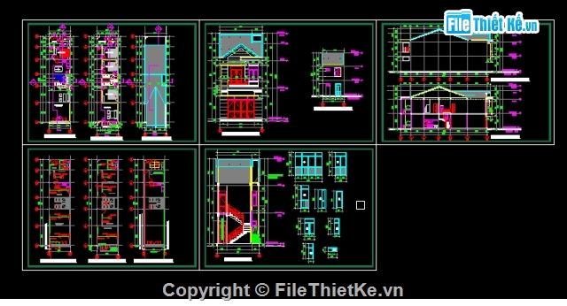 Bản vẽ mặt bằng,file cad mặt bằng,mặt bằng biệt thự,nhà phố 2 tầng,nhà 2 tầng mái thái,nhà 2 tầng đầy đủ