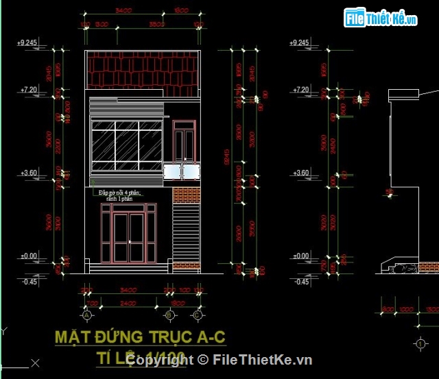 Nhà phố 2.5 tầng,2.5 tầng 5x13.35m,Nhà phố 2.5 tầng 5x13.35m,Nhà phố