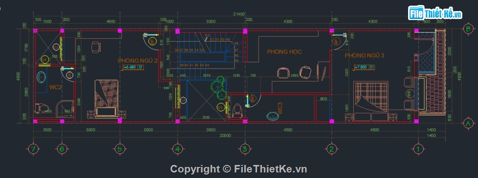 Nhà 3 tầng,Nhà phố 3 tầng,bản vẽ nhà phố 3 tầng