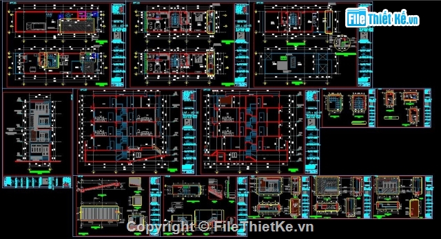 nhà phố 4 tầng 5x15m,nhà phố 4 tầng 1 hầm,bản vẽ cad nhà phố,CAD nhà phố 4 tầng