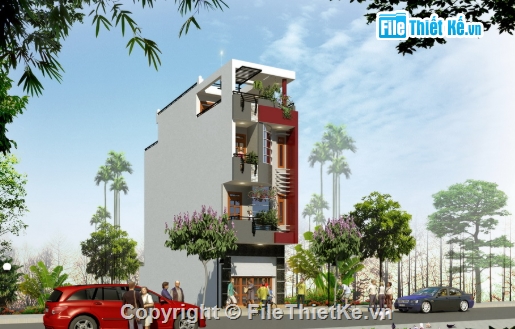 mẫu nhà phố 4 tầng,cad nhà phố 4 tầng,nhà phố 4 tầng file cad