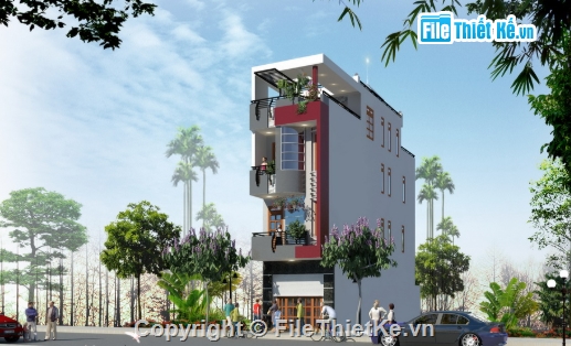 mẫu nhà phố 4 tầng,cad nhà phố 4 tầng,nhà phố 4 tầng file cad