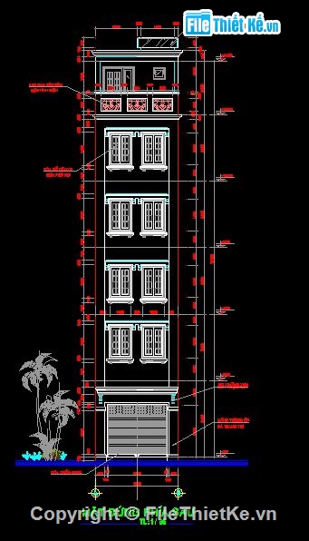 Bản vẽ nhà phố,nhà 5 tầng,Nhà phố 4x16m,mẫu nhà phố đẹp