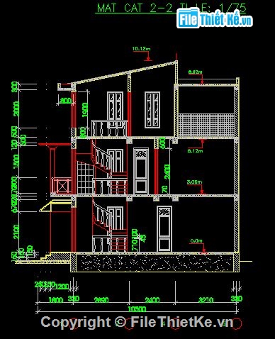 Bản vẽ nhà phố,Nhà phố hiện đại,Nhà phố 8x8m,kiến trúc 3 tầng