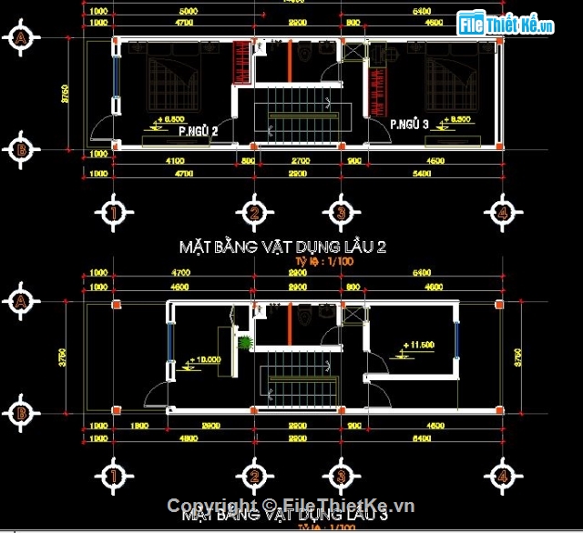 Bản vẽ nhà phố,nhà phố 3.5 tầng,Nhà lệch tầng 3.7x11m