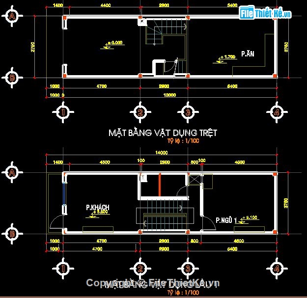 Bản vẽ nhà phố,nhà phố 3.5 tầng,Nhà lệch tầng 3.7x11m