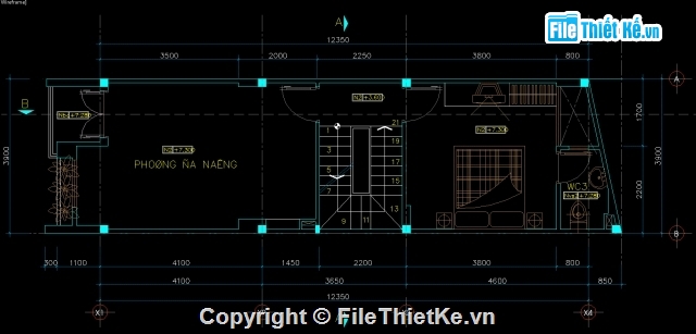 Nhà phố 4 tầng 4x13m,Bản vẽ nhà phố,Nhà phố,nhà 4 tầng