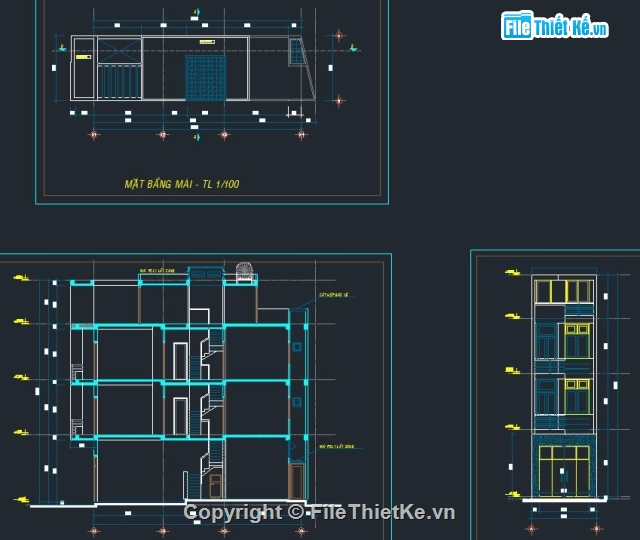 Nhà phố 4 tầng 4x13m,Bản vẽ nhà phố,Nhà phố,nhà 4 tầng