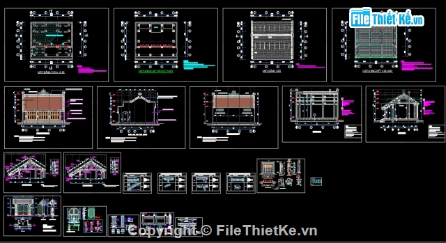 Bản vẽ cad Nhà thờ họ bằng gỗ 5.5x9m