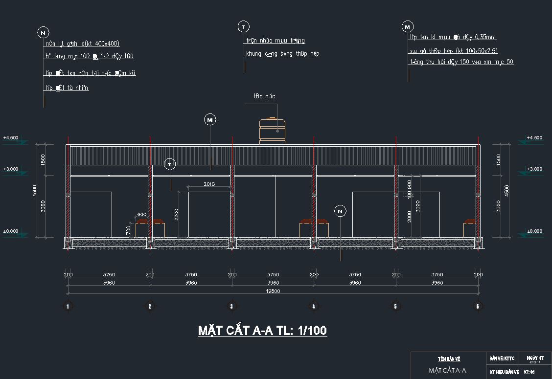 nhà trọ,Bản vẽ nhà trọ,bản vẽ dãy nhà trọ,bản vẽ dãy nhà trọ 8.8x19.8m