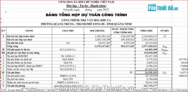 dự toán nhà văn hóa,kết cấu nhà văn hóa,kiến trúc nhà văn hóa,điện nước nhà văn hóa,nhà văn hoá khu 5A,nhà văn hóa Quang Trung