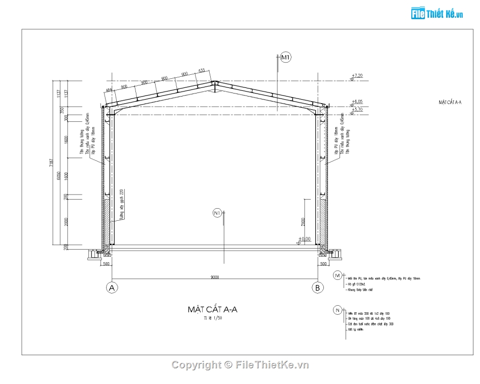 Nhà xưởng file cad,nhà xưởng 20x9m,bản vẽ nhà xưởng,nhà xưởng để xe cẩu,bản vẽ nhà xưởng file cad