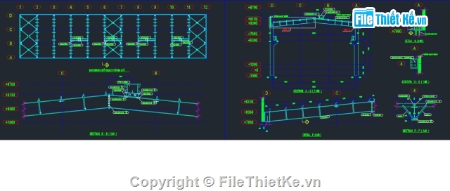 nhà xưởng,Nhà xưởng KCT kích thước 66mx15m,Bản vẽ chi tiết nhà xưởng,bản vẽ nhà công nghiệp