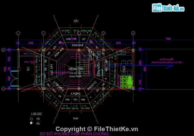 CAD phong thủy,ứng dụng phong thủy,Bản vẽ Cad phong thủy