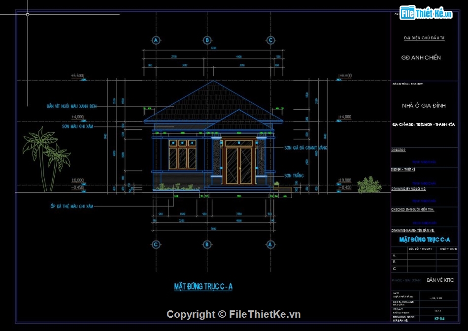 mẫu biệt thự 1 tầng,biệt thự 1 tầng file cad,biệt thự 1 tầng file autocad,biệt thự 1 tầng