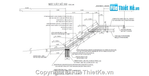 Thiết kế kè bờ,kè đê,bờ kè chắn lũ,bản vẽ kè sông