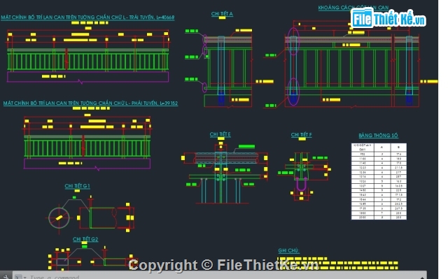 Bản vẽ chi tiết,lan can,lan can trên cầu