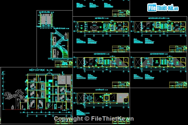 nhà phố kt 4X18m lệch tầng,Bản vẽ nhà phố,Kiến trúc nhà phố kt 4X18m lệch tầng,nhà lệch 4 tầng,nhà 4 tầng