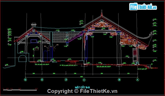 kiến trúc cổ,kiến trúc đình thượng cung,bản vẽ đình cổ