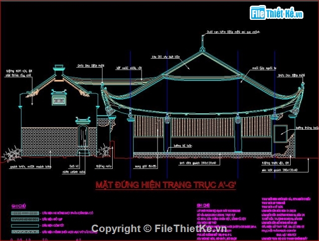 kiến trúc cổ,kiến trúc đình thượng cung,bản vẽ đình cổ