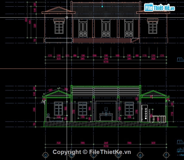 nhà cấp IV 16.8x17m,nhà 16.8x17m,nhà cấp 4,Filethietke nhà cấp 4