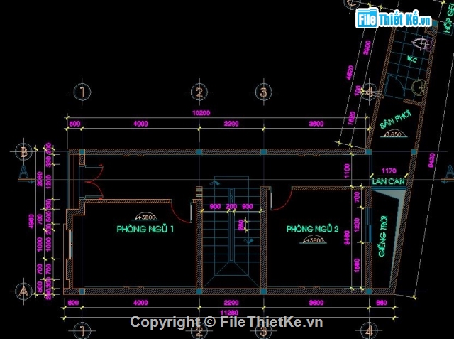 thiết kế nhà hai tầng,bản vẽ nhà hình L,mẫu nhà L đẹp