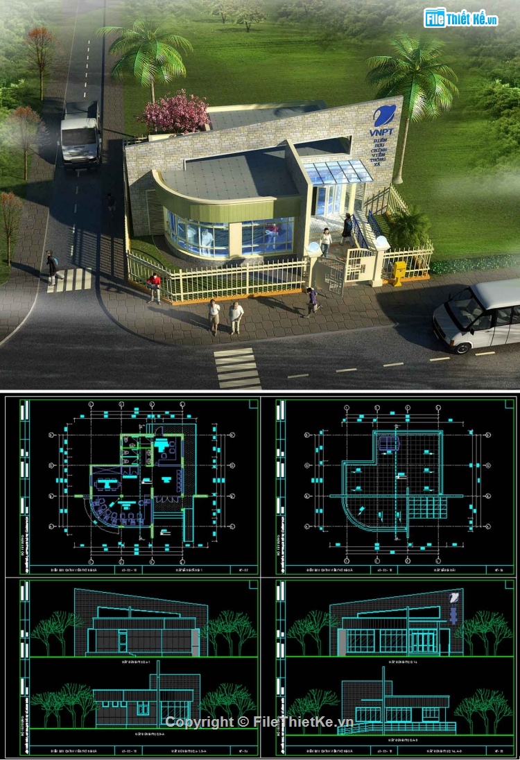 tòa nhà viễn thông,thiết kế nhà,cad tòa nhà