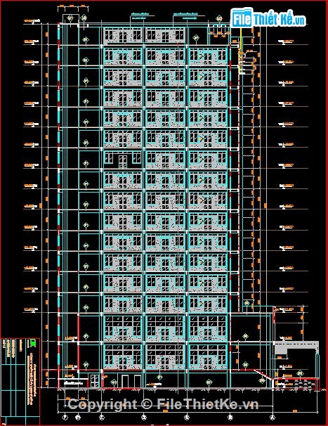 cao ốc 17 tầng,kiến trúc cao ốc,bản vẽ cao ốc 17 tầng