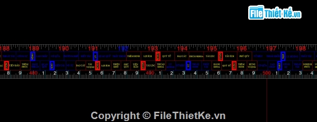 Thước lỗ ban,bản vẽ cad thước lỗ ban,thước lỗ ban 10m