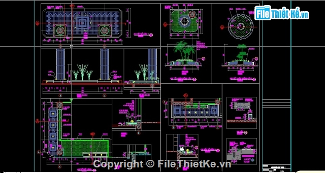 bản vẽ triển khai tiểu cảnh sân vườn,bản vẽ cad tiêu cảnh,bản vẽ tiêu cảnh thác nước,bản vẽ tiêu cảnh sân vườn