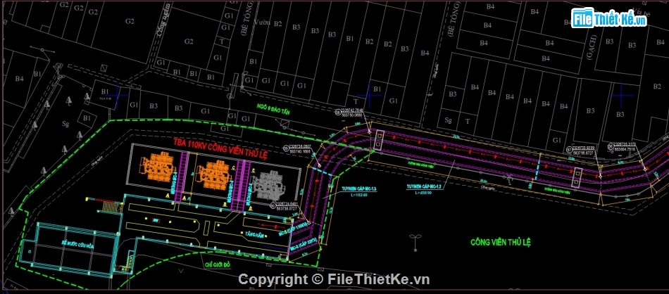 bản vẽ trạm biến áp,trạm 110kV kiểu GIS,Trạm biến áp GIS