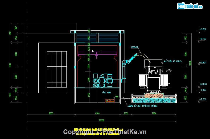 bản vẽ trạm biến áp,trạm 110kV kiểu GIS,Trạm biến áp GIS