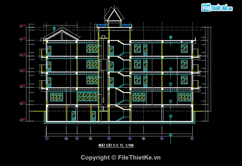 Bản vẽ cad trường mầm non,kiến trúc trường mầm non,bản vẽ trường mầm non