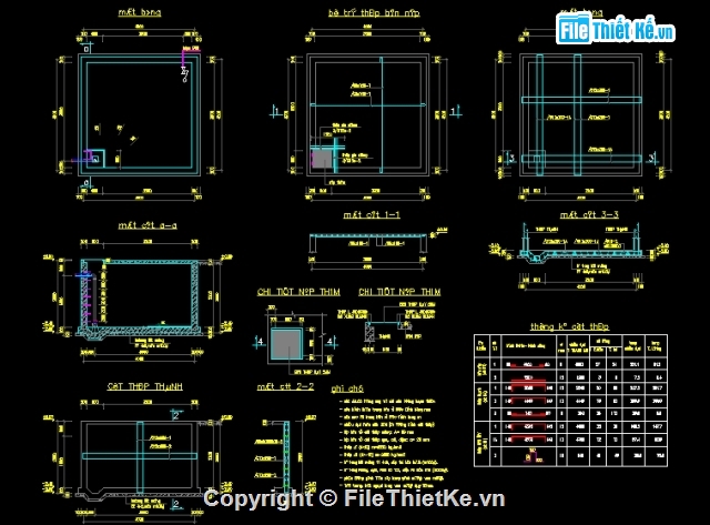 Bản Vẽ Cad_ Kết Cấu Hố Ga ,Bể Tự Hoại,Bể Nước