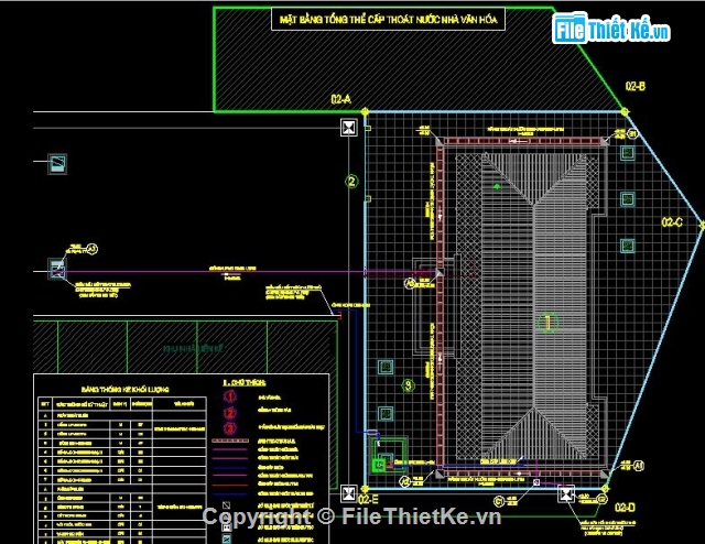 cấp thoát nước,cấp nước,hệ thống nước nhà văn hóa,bản vẽ cấp thoát nước nhà văn hóa