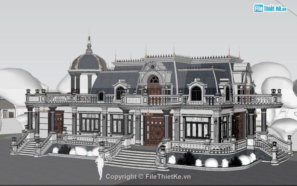 kiến trúc lâu đài,thiết kế biệt thự tân cổ,thiết kế biệt thự lâu đài
