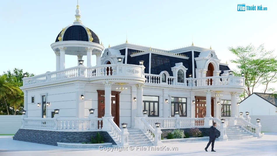 kiến trúc lâu đài,thiết kế biệt thự tân cổ,thiết kế biệt thự lâu đài