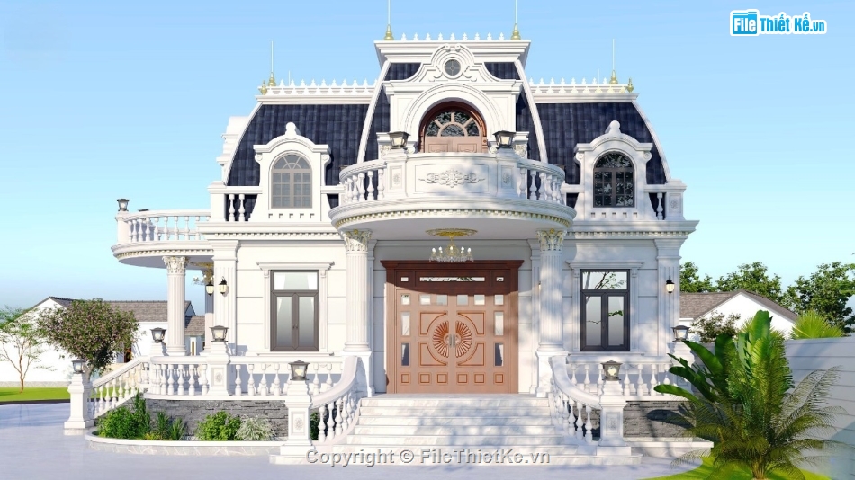 kiến trúc lâu đài,thiết kế biệt thự tân cổ,thiết kế biệt thự lâu đài