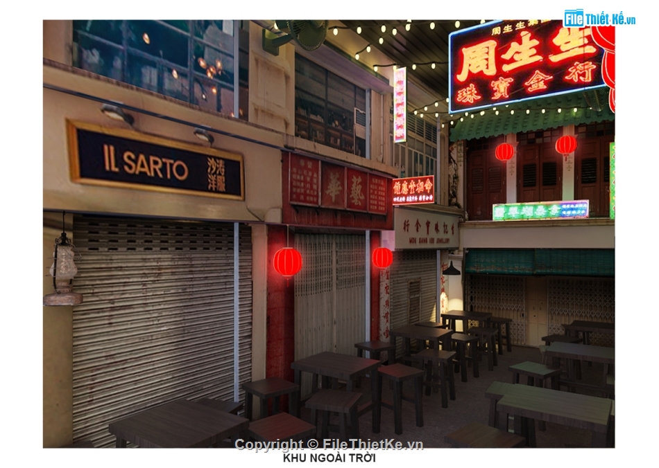 #hongkong,#3dsmax cafe,#ban ve quan cafe nho,#chau tinh tri,#model xe hu tiu mi,#model xe mi tau