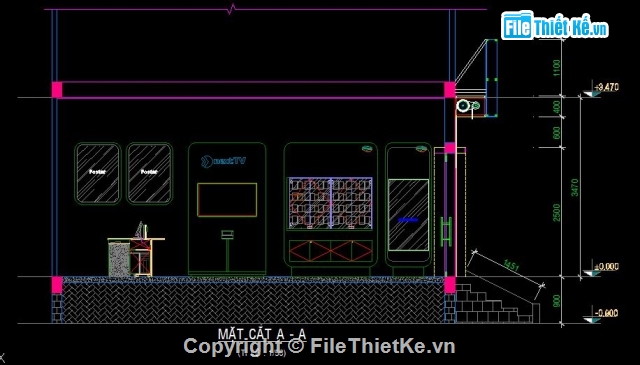 Bản vẽ autocad,viettel store,bản vẽ cải tạo cửa hàng viettel,cad mẫu cửa hàng viettel