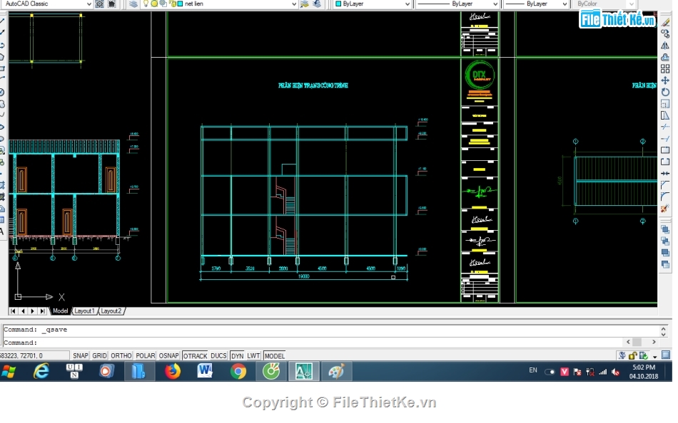 bản vẽ nhà 3 tầng,nhà 3 tầng,cad nhà phố 3 tầng,file cad nhà phố 3 tầng