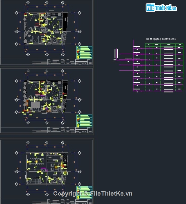 bản vẽ CAD biệt thự,bản vẽ cơ điện,hệ thống điện nhà phố,điện công trình,điện biệt thự,bản vẽ điện biệt thự