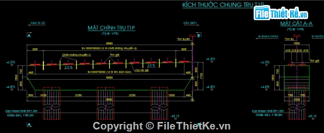 cọc khoan nhồi,xà mũ trực tiếp trên cọc,bản vẽ cầu,mố trụ cầu,mố shixo,trụ shinxo