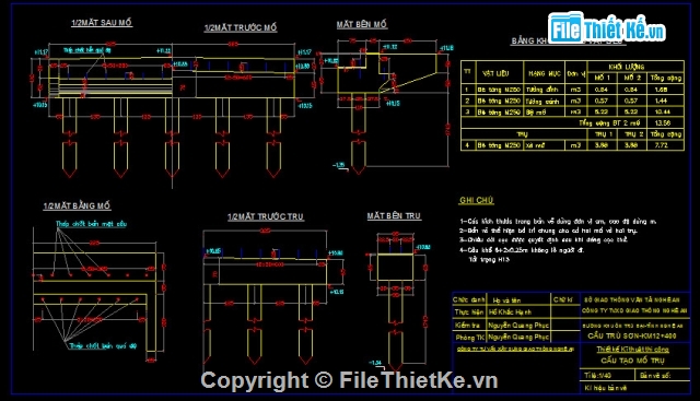 Bản vẽ,Bản vẽ cầu dầm,bản vẽ dầm bản,khổ cầu 4.5m,cầu dầm bản 3 nhịp L= 6.58m,cầu trù sơn