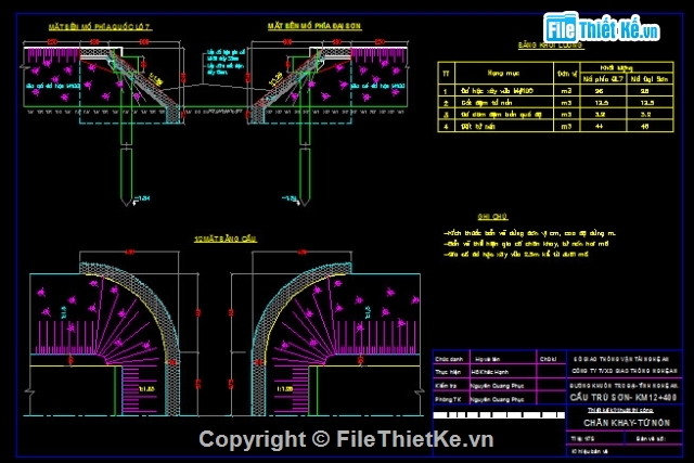 Bản vẽ,Bản vẽ cầu dầm,bản vẽ dầm bản,khổ cầu 4.5m,cầu dầm bản 3 nhịp L= 6.58m,cầu trù sơn