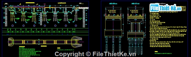 Bản vẽ,Bản vẽ cầu dầm,bê tông cốt thép,cầu dầm bản 6 nhịp L= 12m,cầu hưng lam