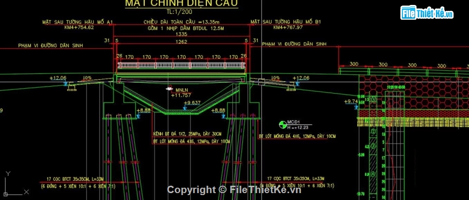 cầu dầm,Bản vẽ dầm,Bản vẽ cầu dầm