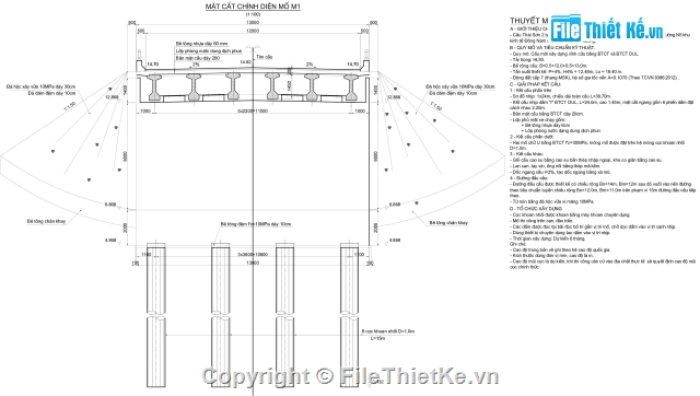 cầu dầm,cầu dầm I,cầu dầm I 1 nhịp 24m,Bản vẽ dầm I