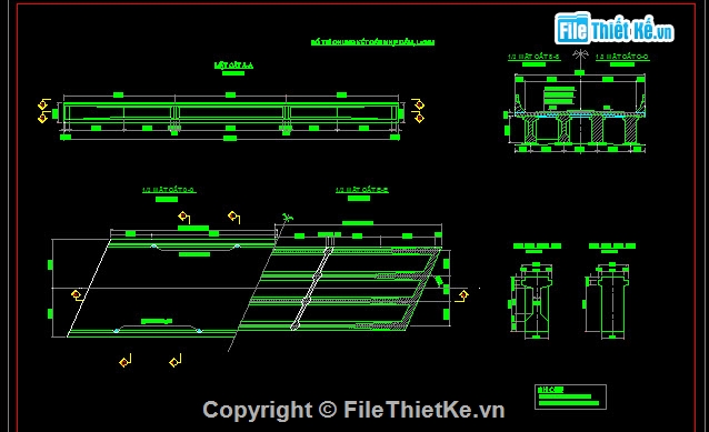 Bản vẽ,Bản vẽ cầu dầm,cầu dầm I,cầu dầm I 2 nhịp 24m,nhịp 24m khổ cầu 7m