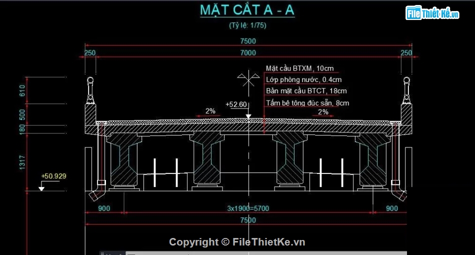 Bản vẽ dầm,Bản vẽ dầm I,dầm căng sau